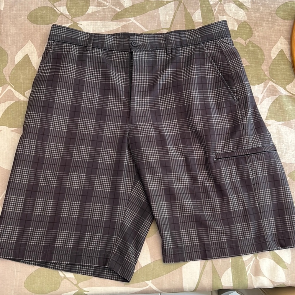 Mens shorts gray plaid